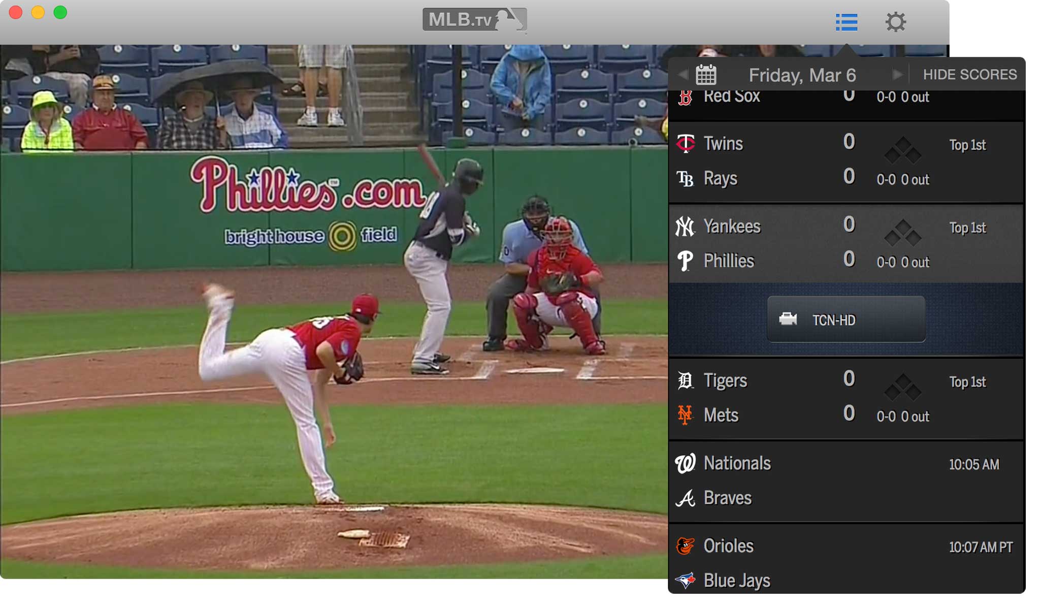Testing out the MLB Mac app
