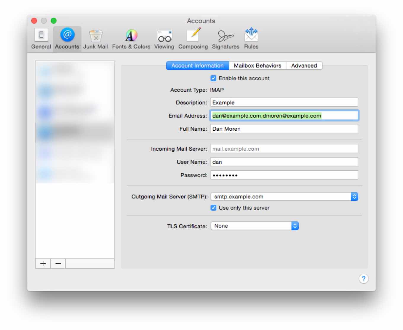 icloud imap settings for mac mail