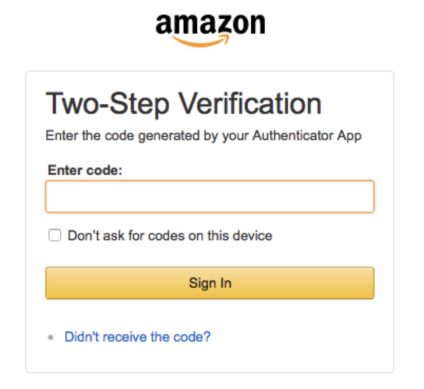 Two step verification