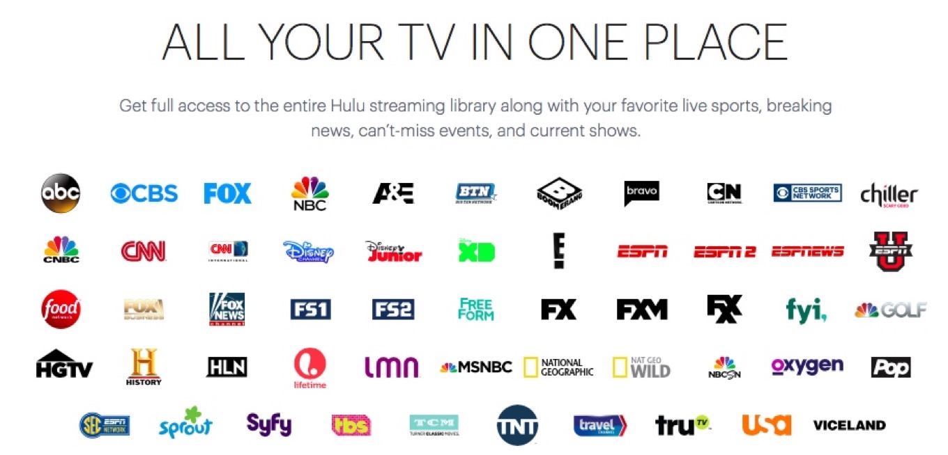 hulu streaming tv channels list and cost