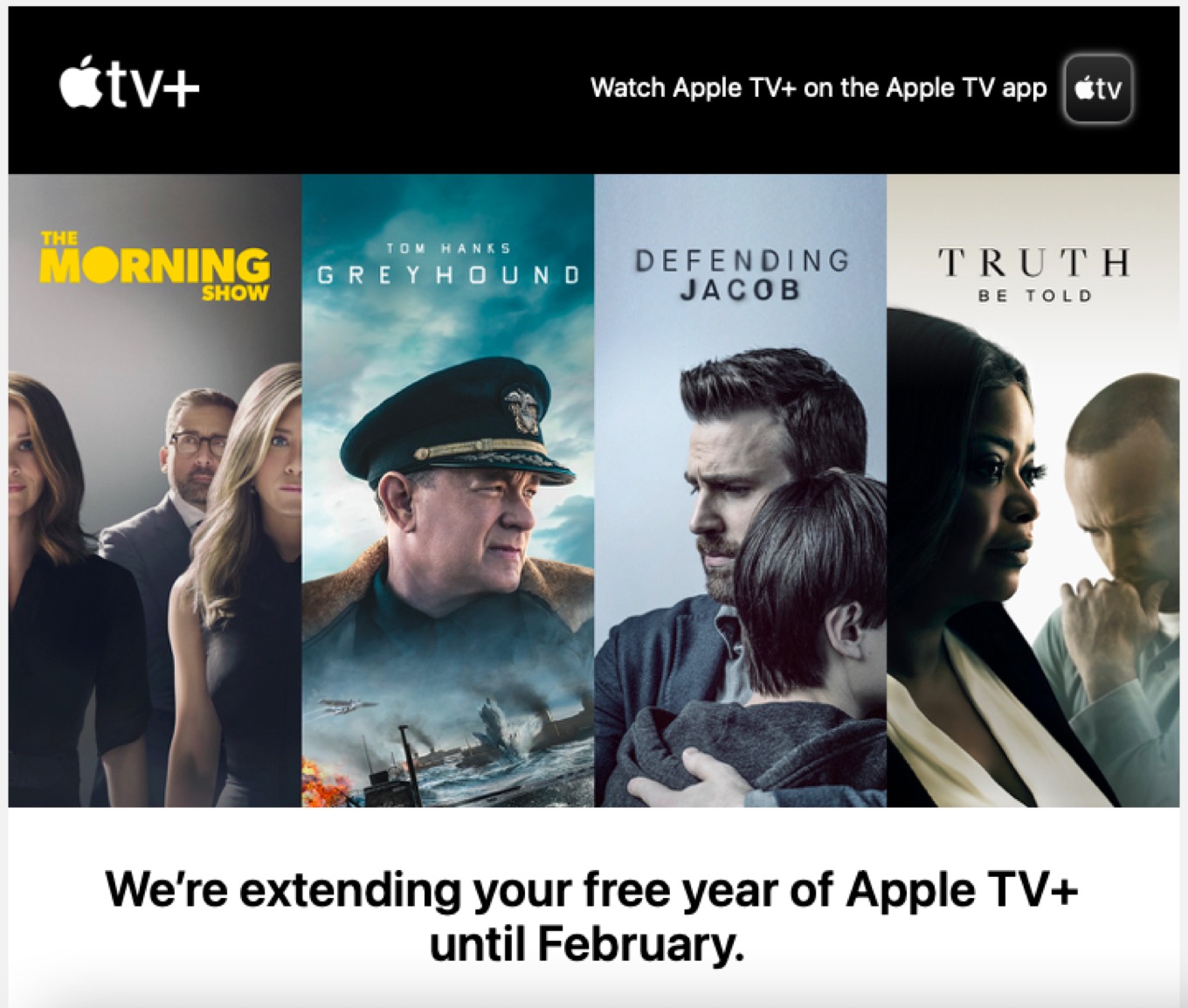 Free Apple TV+ subscriptions officially extended to Feb